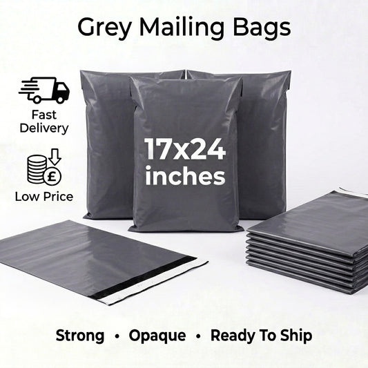 Grey Mailing Bags 17 x 24" Inch - Pack of 50